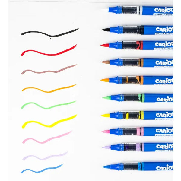 Μαρκαδόροι Ακρυλικοί Paint Marker Brush Carioca 10 Χρώματα