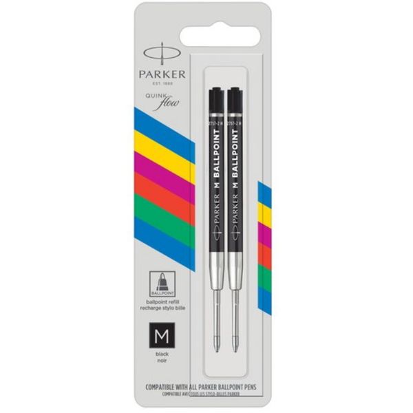 Ανταλλακτικό Parker Ballpoint Medium 2Τμχ. Μαύρο