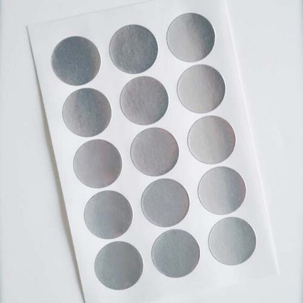 Αυτοκόλλητα Στρογγυλά Ασημί 19mm 1600 Τεμάχια