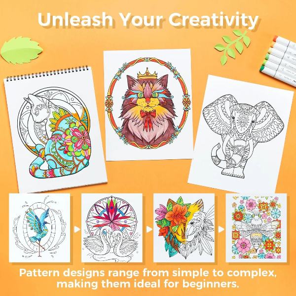 Βιβλίο Ζωγραφικής Ohuhu Animals and Mandala