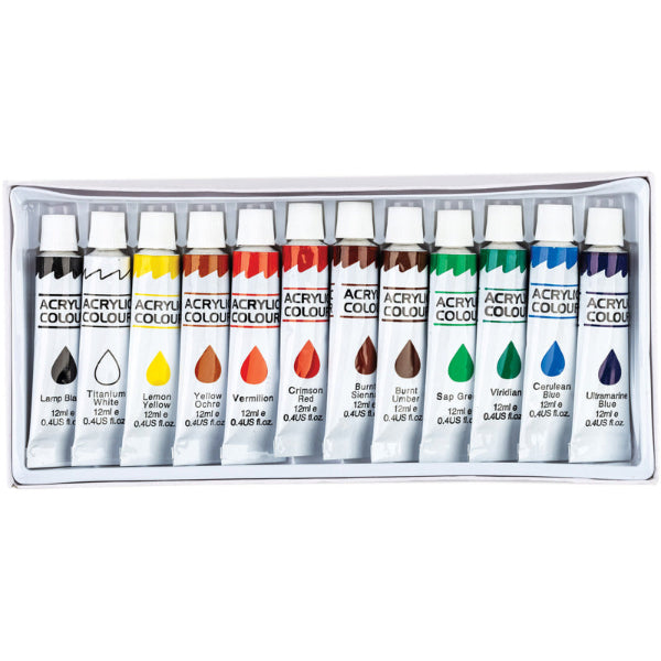 Σετ Ακρυλικά 12 Χρώματα Centrum 12ml