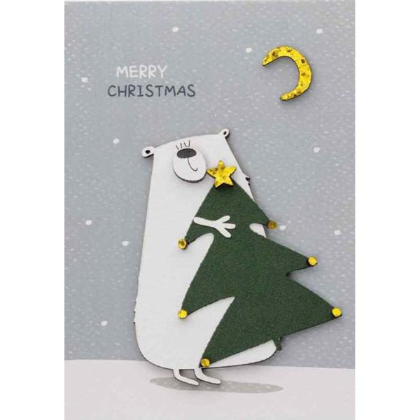 Ευχετηρια Καρτα Χριστουγεννων Ξύλινη "Merry Christmas!"