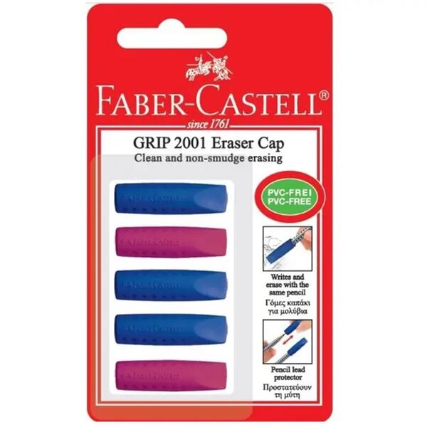 Γόμα Faber Castell Eraser Cap 4+1 Τεμάχια