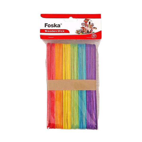 Ξυλάκια Γλωσσοπίεστρα Χρωματιστά 150x18x1.6mm (5 Τεμάχια)