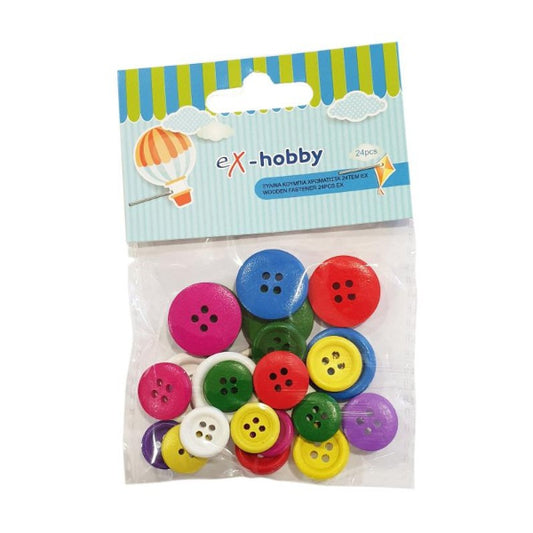 Κουμπιά Ξύλινα Χρωματιστά