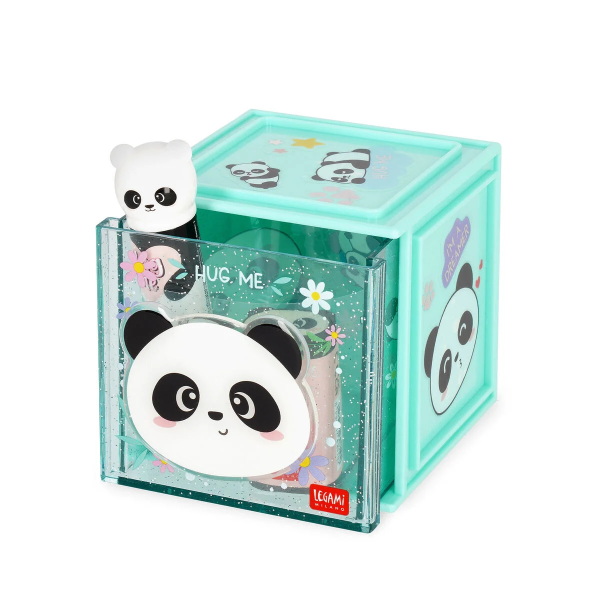 Κουτί Αποθήκευσης Γραφείου & Αυτοκόλλητα Legami Panda