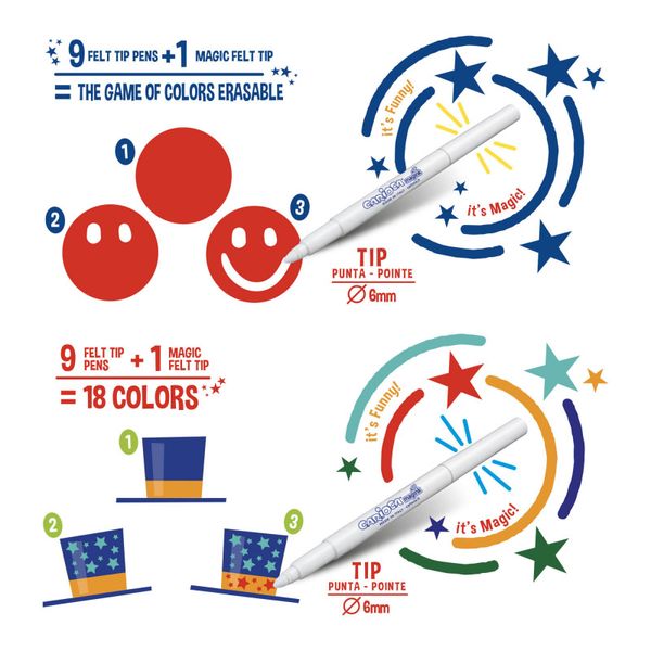 Μαρκαδόροι ζωγραφικής σετ 20 τμχ. Carioca Magic Erasable & Color Change