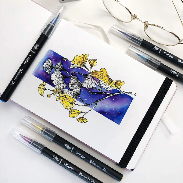 Μαρκαδόροι Watercolor Brush Pen Ohuhu 24 Μαρκαδόροι