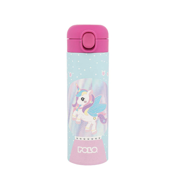 Παγούρι Θερμός Με Καλαμάκι Junior Polo 500ml (Διάφορα Σχέδια)