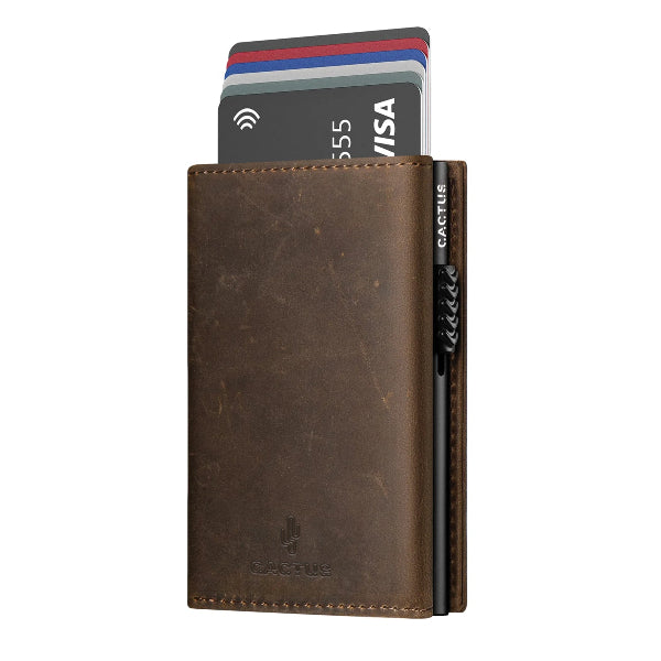 Πορτοφόλι Δερμάτινο 3πλο RFID Crazy Horse Διάφορα Χρώματα