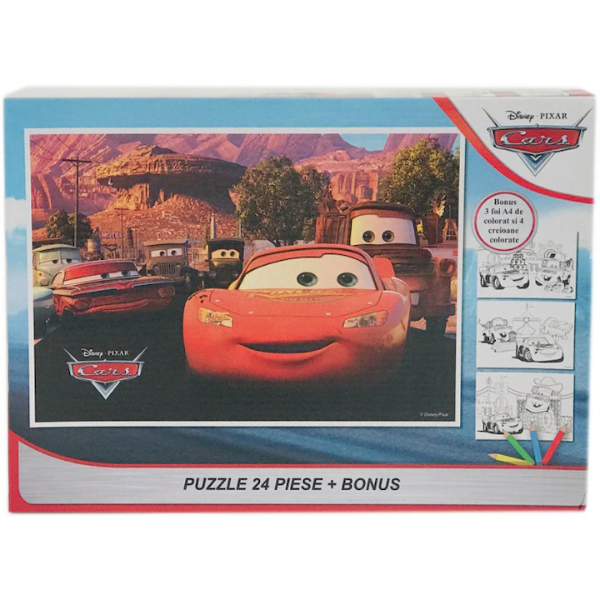 Παζλ Disney Cars 24 κομμάτια με ξυλομπογίες