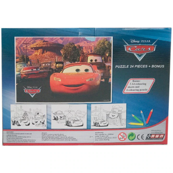 Παζλ Disney Cars 24 κομμάτια με ξυλομπογίες