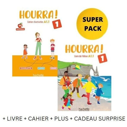 Hourra! 1 Super Pack (Livre+Cahier+Plus+Cadeau Surprise)