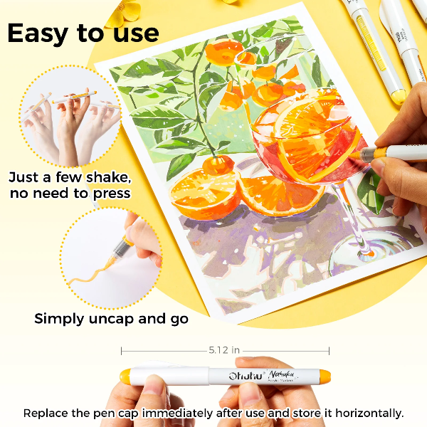 Ακρυλικοί Μαρκαδόροι Ohuhu Nahuku σε Κασετίνα 24 Χρωμάτων