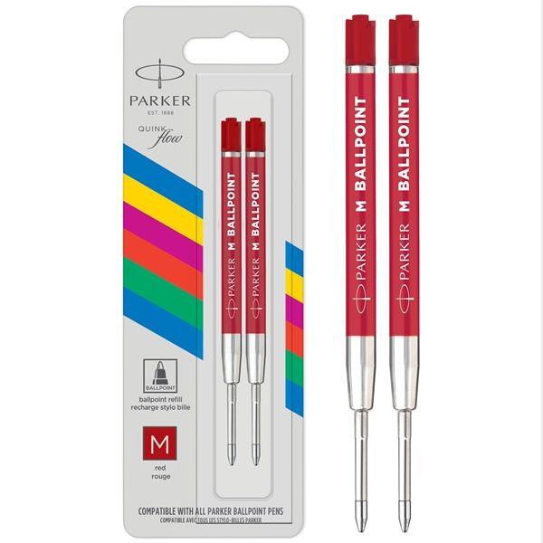 Ανταλλακτικό Parker Ballpoint Medium 2Τμχ. Κόκκινο