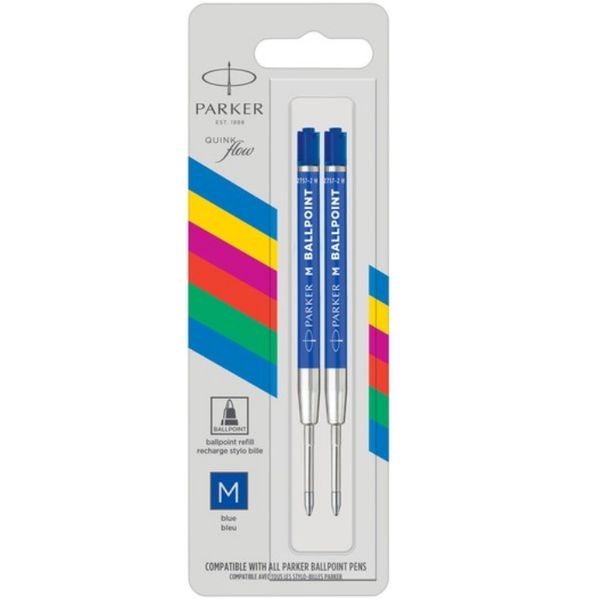 Ανταλλακτικό Parker Ballpoint Medium 2Τμχ. Μπλέ