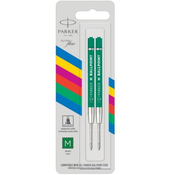 Ανταλλακτικό Parker Ballpoint Medium 2Τμχ. Πράσινο