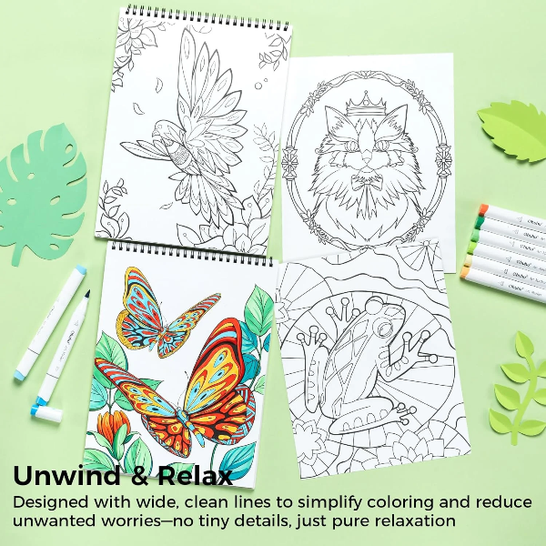 Βιβλίο Ζωγραφικής Ohuhu Animals and Mandala