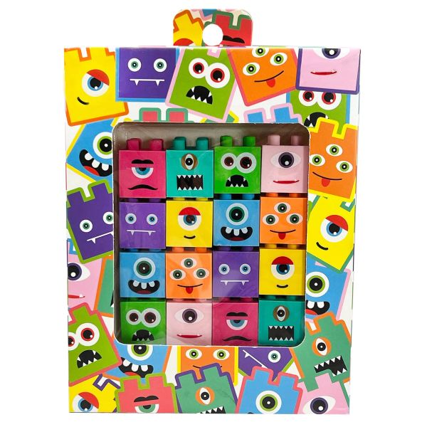 Σβήστρες Monster Blocks Erasers Σετ 4 Τεμαχίων