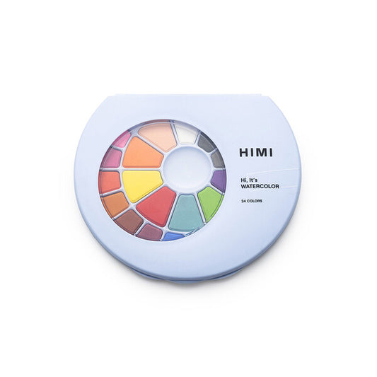 HIMI Solid Watercolour Σετ 24 Χρωμάτων με Πινέλο (Blue Case)