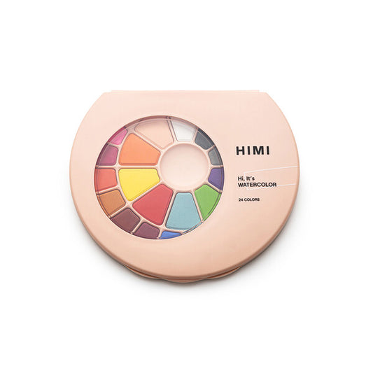 HIMI Solid Watercolour Σετ 24 Χρωμάτων με Πινέλο (Pink Case)