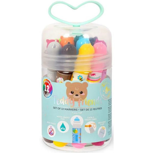 Σετ 12 μαρκαδόροι Legami Teddy friends TDM0001