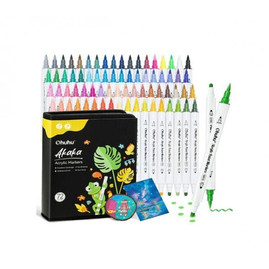 Ohuhu Acrylic Paint Markers Cotton-core Σετ 72 Ακρυλικών Μαρκαδόρων Brush & Dot