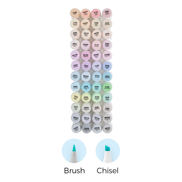 Μαρκαδόροι Ohuhu Honolulu Σετ 48 Χρώματα, Brush & Chisel Pastel Χρώματα