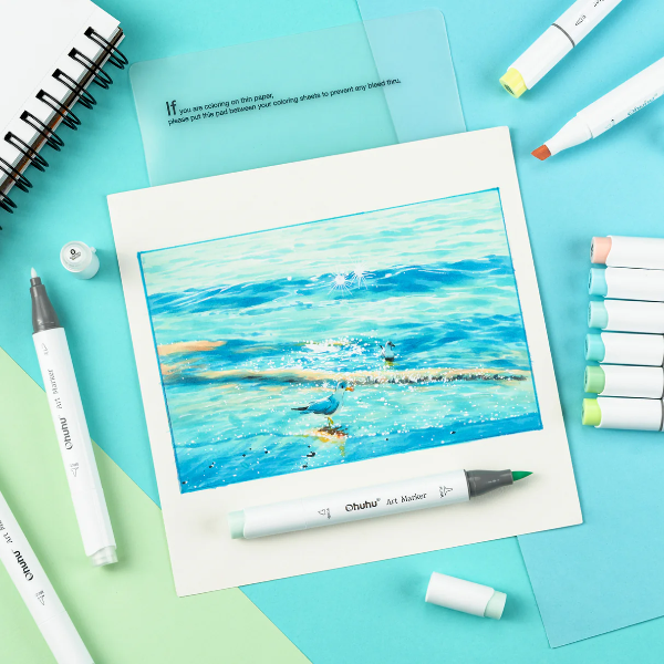 Μαρκαδόροι Ohuhu Honolulu Σετ 48 Χρώματα, Brush & Chisel Pastel Χρώματα