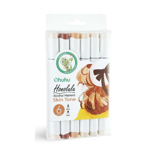 Μαρκαδόροι Ohuhu Honolulu 6 Χρώματα Skin Tones, Brush & Chisel