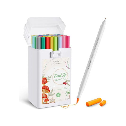 Μαρκαδόροι Ohuhu Journal Pens Brush & Fineliner 40τμχ.