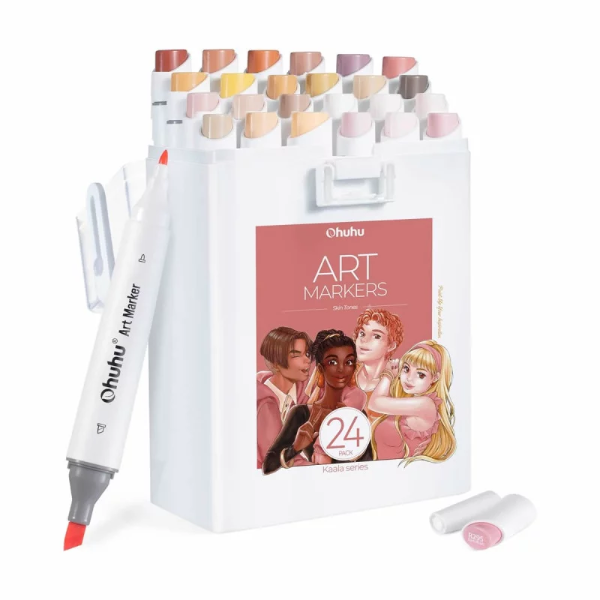 Μαρκαδόροι Ohuhu Kaala 24 Χρώματα Skin Tones Fine & Slim Chisel