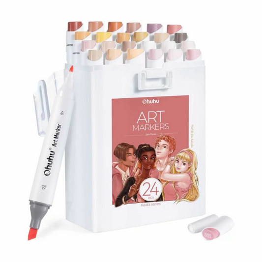 Μαρκαδόροι Ohuhu Kaala 24 Χρώματα Skin Tones Fine & Slim Chisel