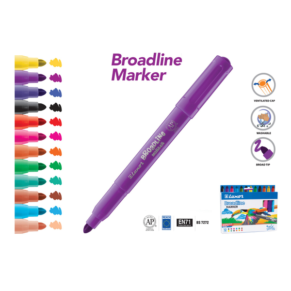 Μαρκαδόροι ζωγραφικής Luxor 12 τεμ. Χονδρή Γραφή