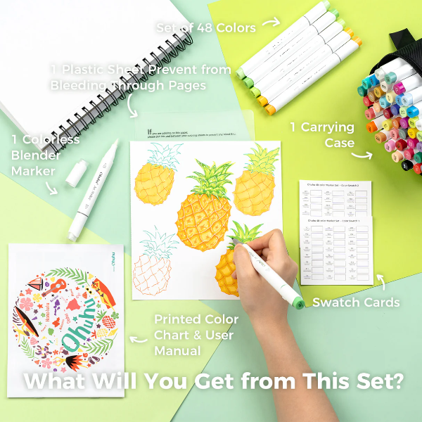 Μαρκαδόροι Ohuhu Honolulu B Σετ 48 Χρώματα, Brush & Fine