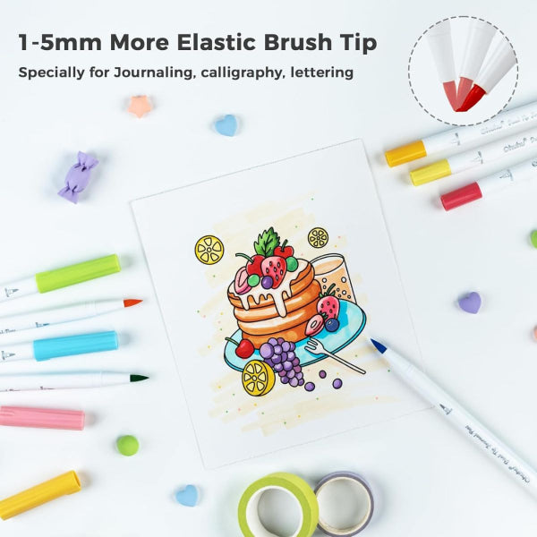 Μαρκαδόροι Ohuhu Waterbased σε κασετίνα 80 χρωμάτων Brush & Extra Fine