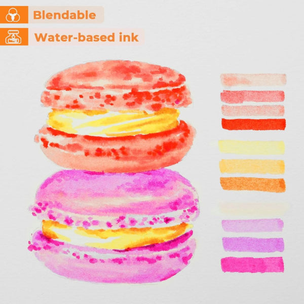 Μαρκαδόροι Ohuhu Waterbased σε κασετίνα 80 χρωμάτων Brush & Extra Fine