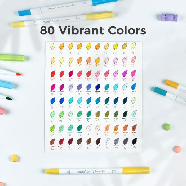 Μαρκαδόροι Ohuhu Waterbased σε κασετίνα 80 χρωμάτων Brush & Extra Fine