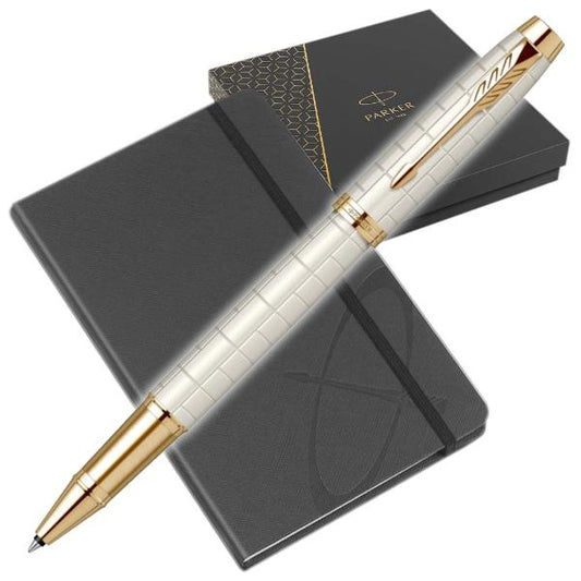 Στύλο Parker IM Premium Pearl GT Rollerball με Σημειωματάριο