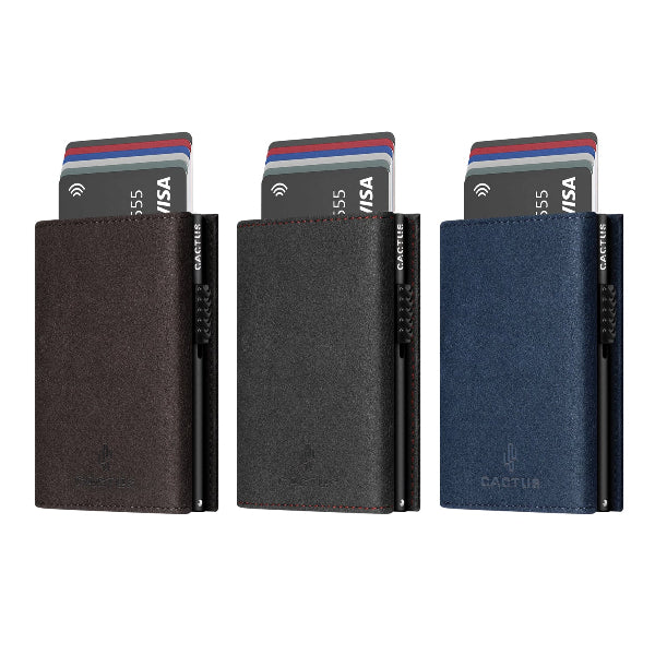 Πορτοφόλι Alcantara Διπλό RFID Διάφορα Χρώματα