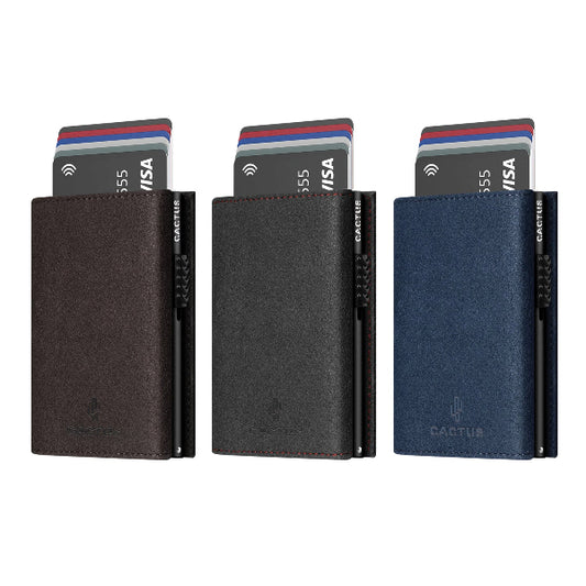 Πορτοφόλι Alcantara Διπλό RFID Διάφορα Χρώματα