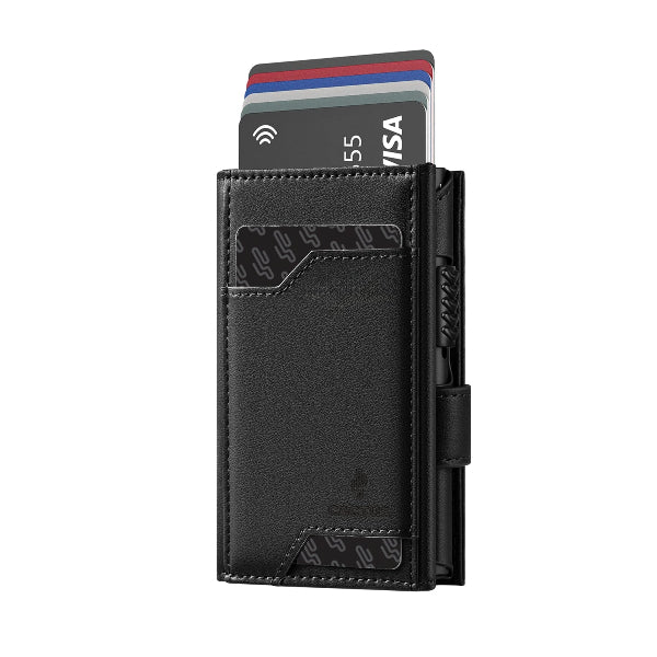 Πορτοφόλι Δερμάτινο 3πλο με Κουμπί RFID In&Out Διάφορα Χρώματα