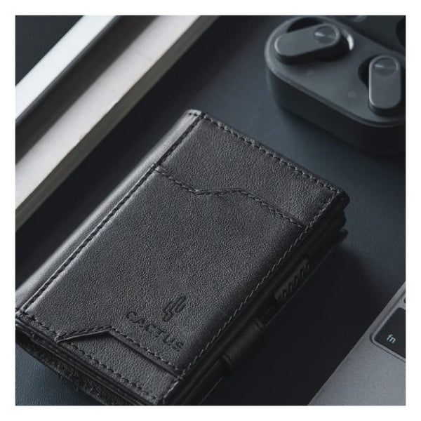 Πορτοφόλι Δερμάτινο 3πλο με Κουμπί RFID In&Out Διάφορα Χρώματα