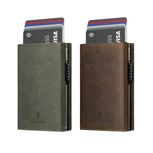 Πορτοφόλι Δερμάτινο 3πλο RFID Crazy Horse Διάφορα Χρώματα