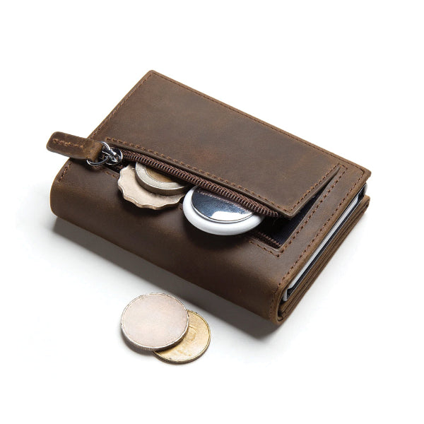 Πορτοφόλι Δερμάτινο 3πλο RFID Crazy Horse Διάφορα Χρώματα