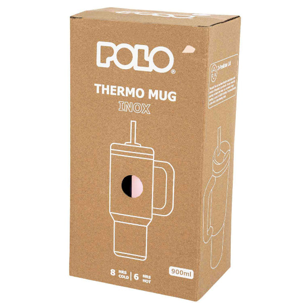 Ποτήρι Θερμός Ανοξείδοτος Polo Inox 900ml Ρόζ