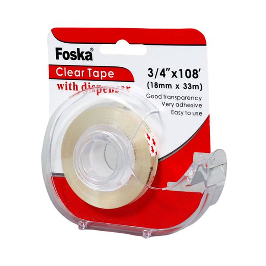 Σελοτέιπ Foska διάφανο 18mm Clear Tape 33 μ. με βάση