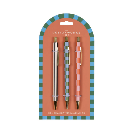 Σετ 3 Στυλών Designworks Ink Stripes & Checks