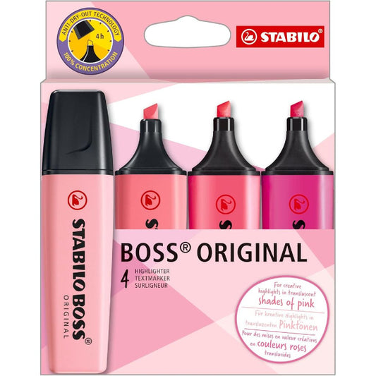 Σετ Μαρκαδόροι Υπογράμισσης Stabilo Boss Shades Of Pink